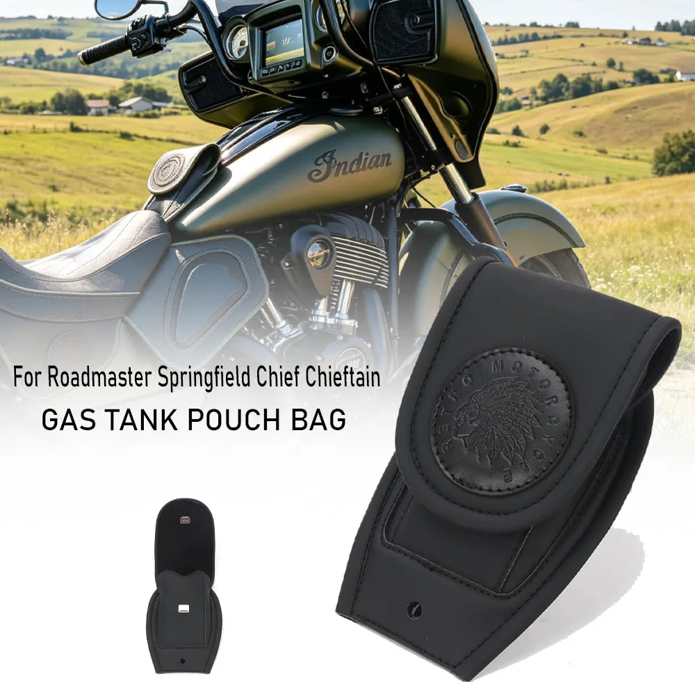 Accessories Leather Tank Pouch Bag Gas Tank Bag For Indian Chief Chieftain Roadmaster Springfield 2014-2024
