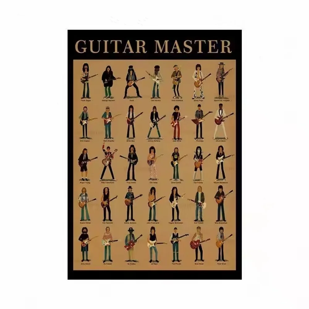 Guitar Master Retro Posters Wall Art Canvas Painting Funny Print Pictures On The Wall Guitar Lovers