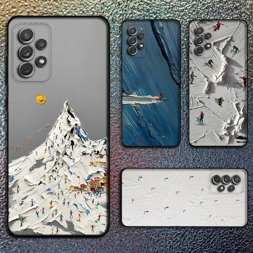

Snow Mountain Skiing Ski For Samsung S 25,24,23,22,30,21,10,9,Ultra,Plus,Lite,FE,4,5G Phone Case Black Soft Case