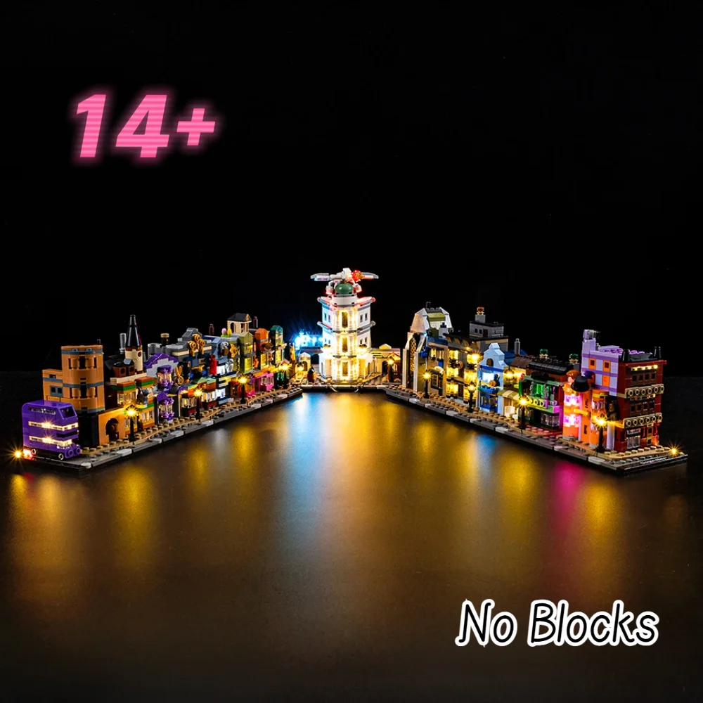 

Большая распродажа, комплект светодиодных фонарей для магазинов чернинга Diagon Alley 76444, набор игрушек «сделай сам» (только комплект освещения, без модели)