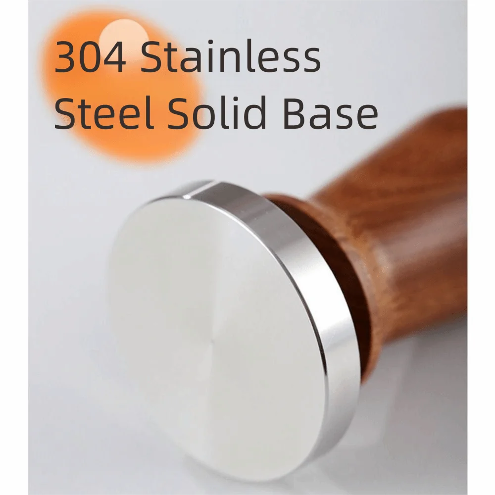 Stainless Steel Base Coffee Tamper 51/53/58mm Flat Bottom Coffee Powder Press Constant Pressure Detachable Coffee Leveler