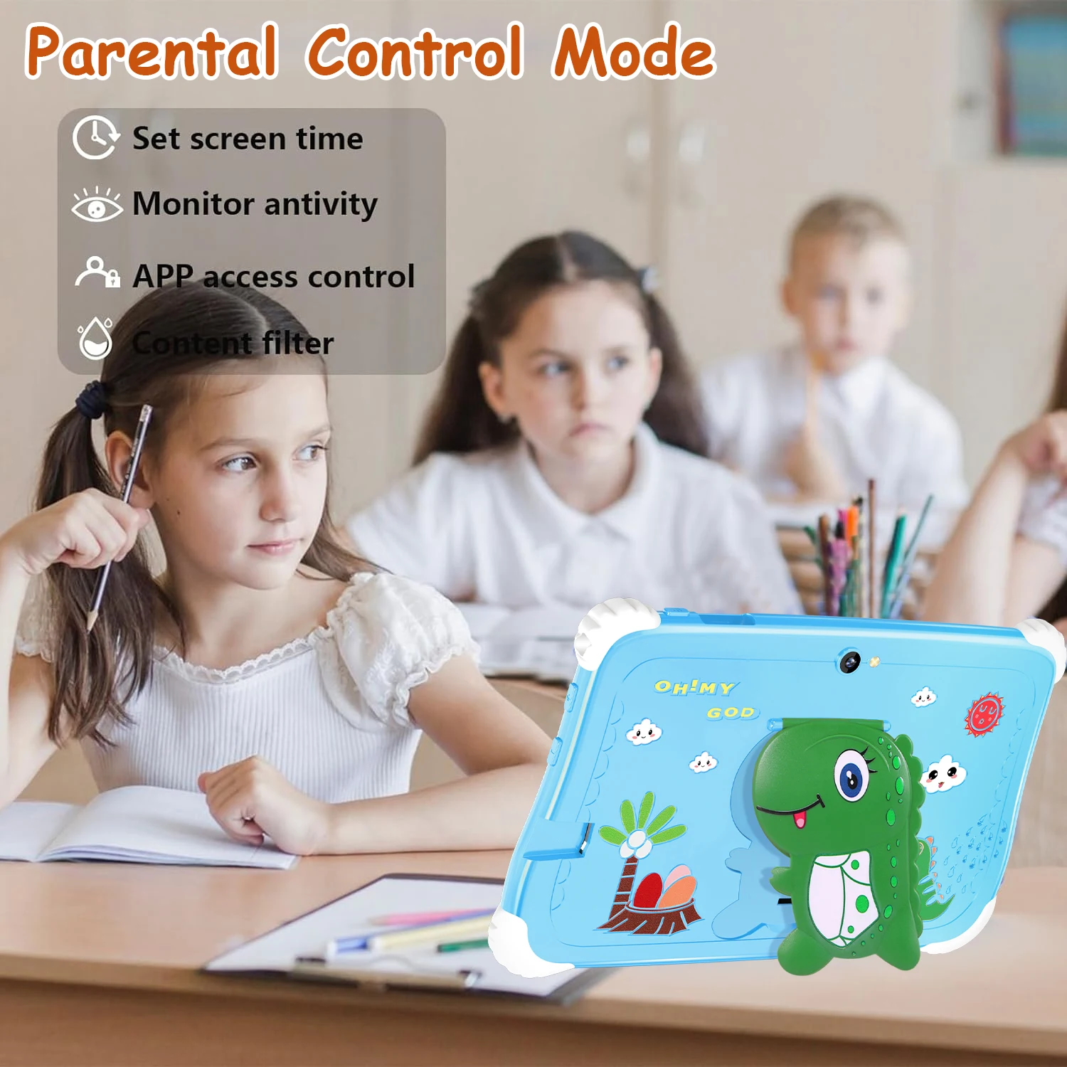 Kids Tablets 8GB 128GB Octa Core C75 HD+ Display 12000mAh WIFI-5G Android 14 Tablets For Children Girls Boy 2025 Tablet PC