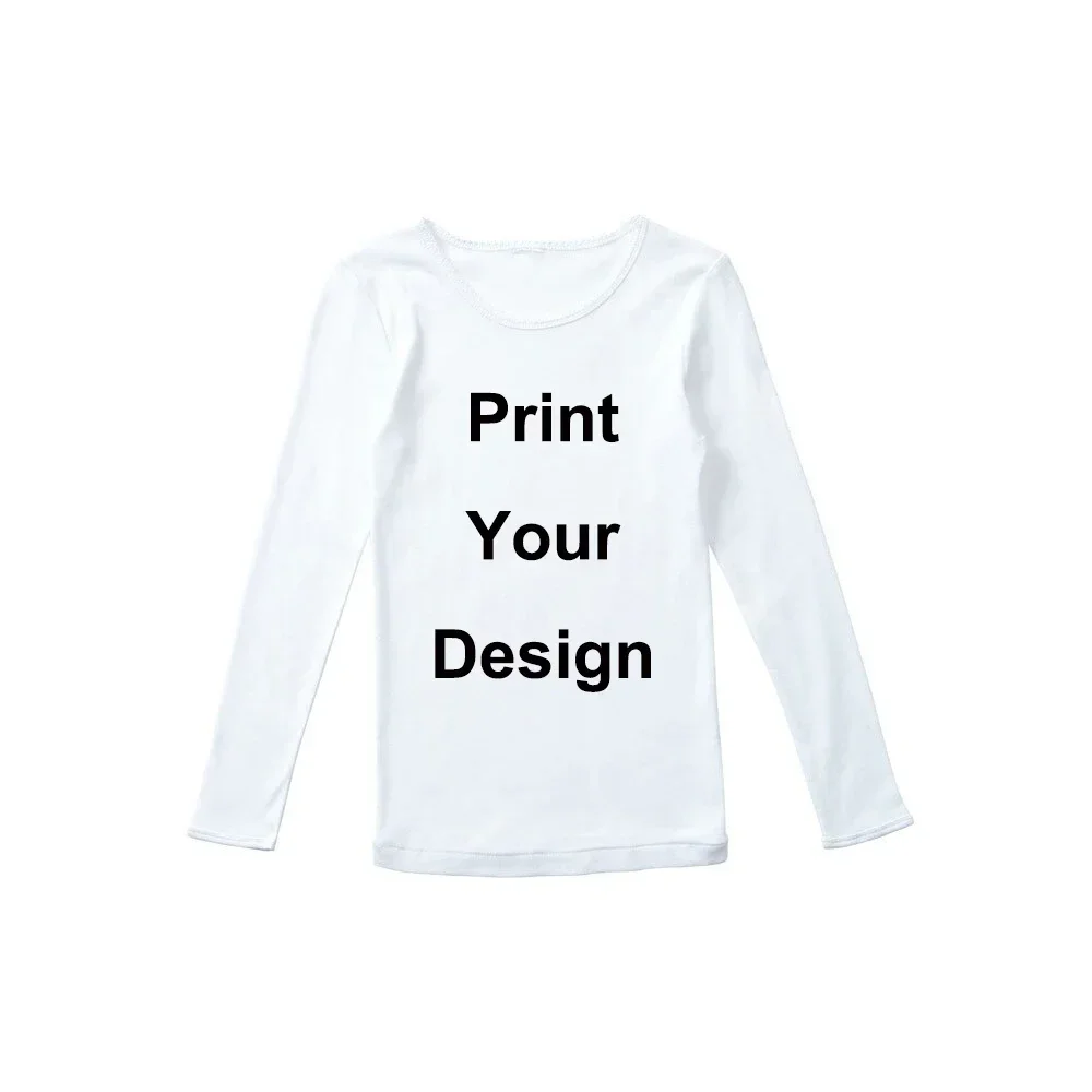 Kids Long Sleeve T Shirt Baby Custom Your Own Design T-Shirt Boys/Girls DIY Clothes,both sides