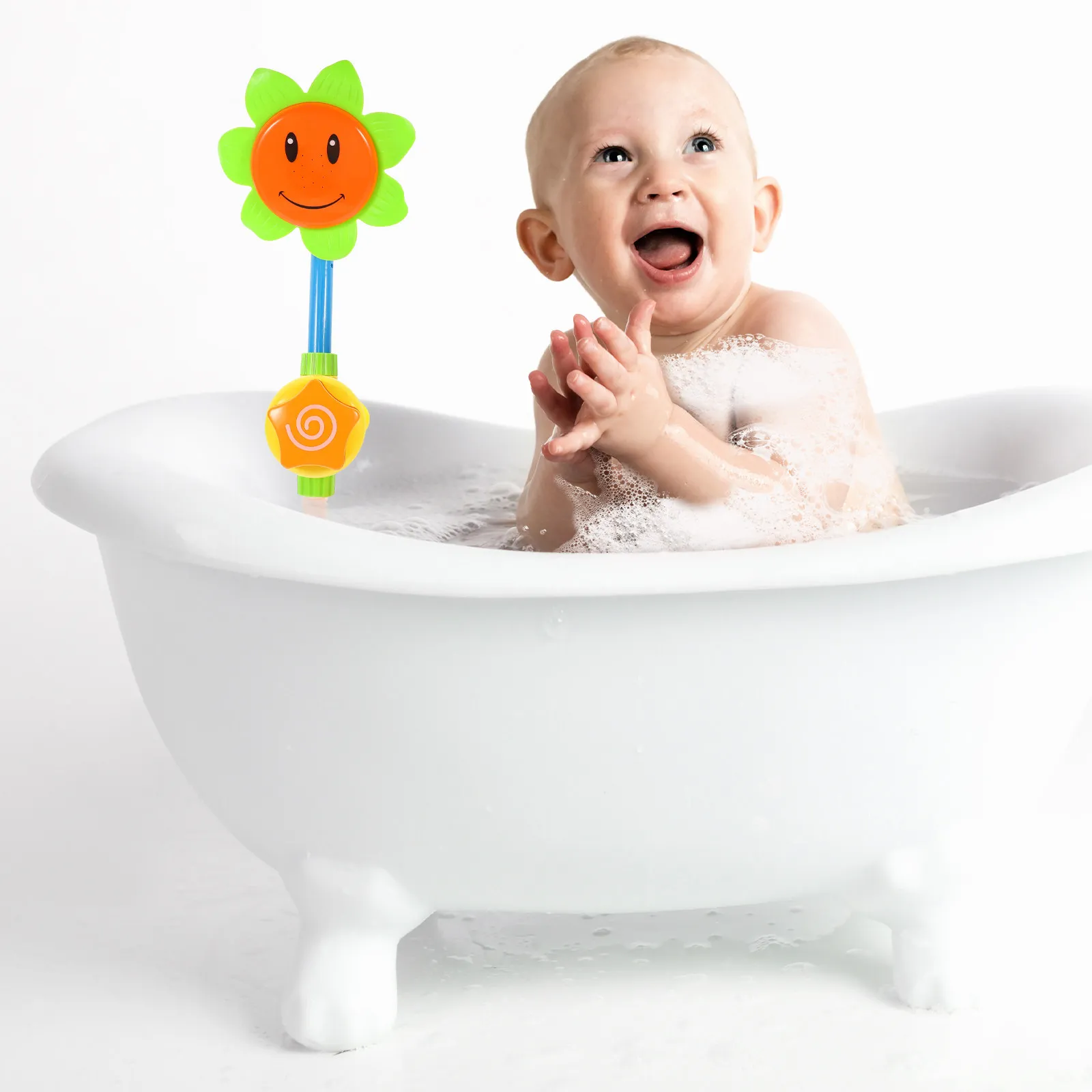 Sunflower Shower Head Yellow Cartoon Design Lightweight Portable Baby Kids Bath Environmentally Friendly Burr-Free Edges