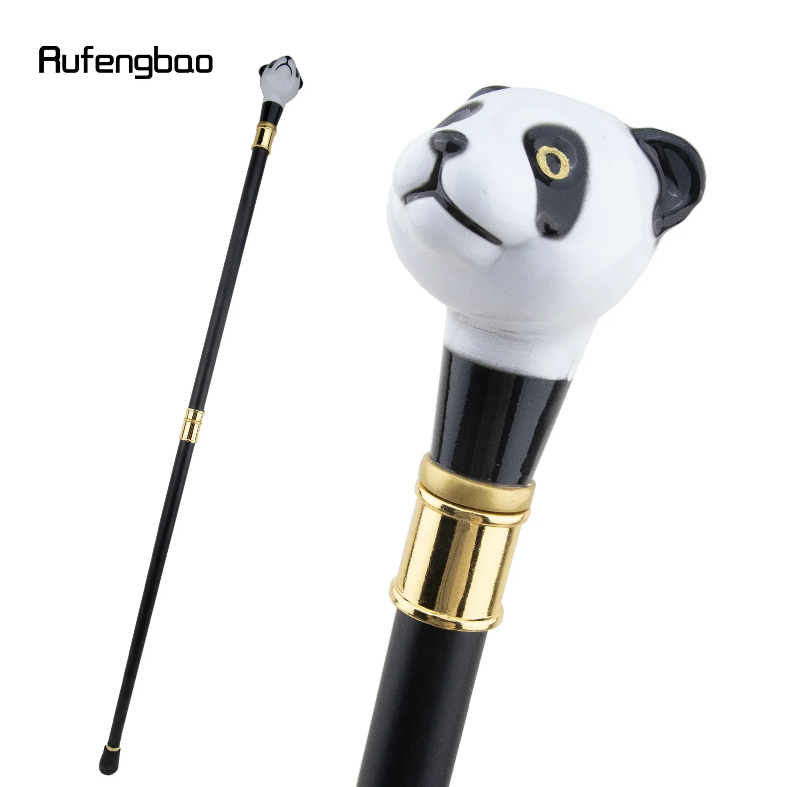 

Black White Panda Walking Cane Fashion Decorative Walking Stick Gentleman Elegant Cosplay Cane Knob Crosier 93cm