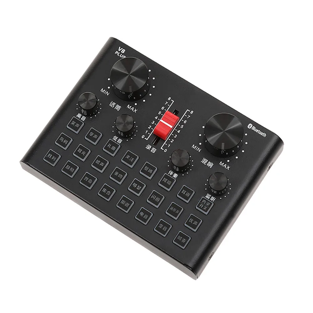 External Sound Card Mixers Audio Interface V8 USB 5.0 Audio USB External Headset Microphone Webcast Broadcast DJ Equipment