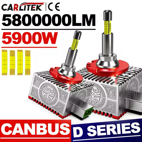 360 Degree D3S Led Headlights 5900W 5800000LM 6000K HID D1S D3S D8S D1R D3R D Series Car Lights Canbus 3D Lighting CSP For Lens