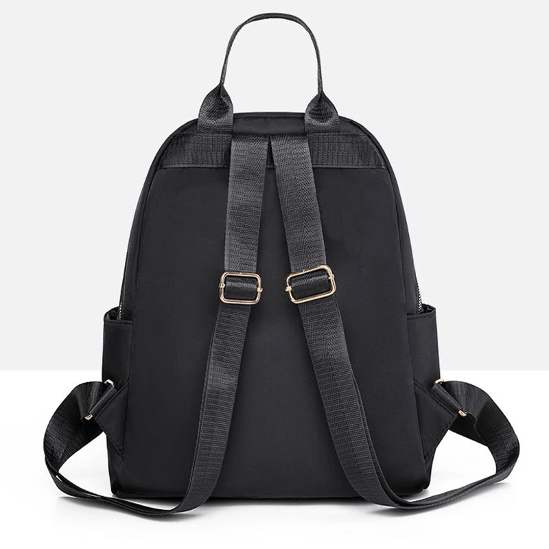 Women's Fashion Oxford Cloth Double Shoulder Bag with Embroidery and Adjustable Crossbody Strap
