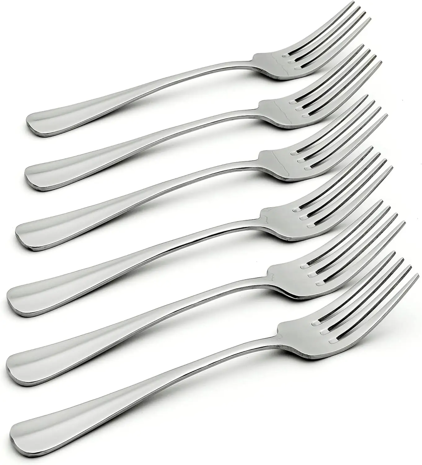 Savor Everyday Flatware Dinner Forks, Set of 6, 18/0 Stainless Steel, Silverware Set, Dishwasher Safe