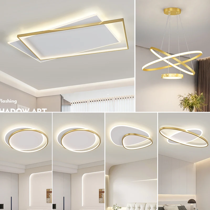 LED ceiling light simple chandelier three color variable light bedroom lamp living room festival can highlight fashion