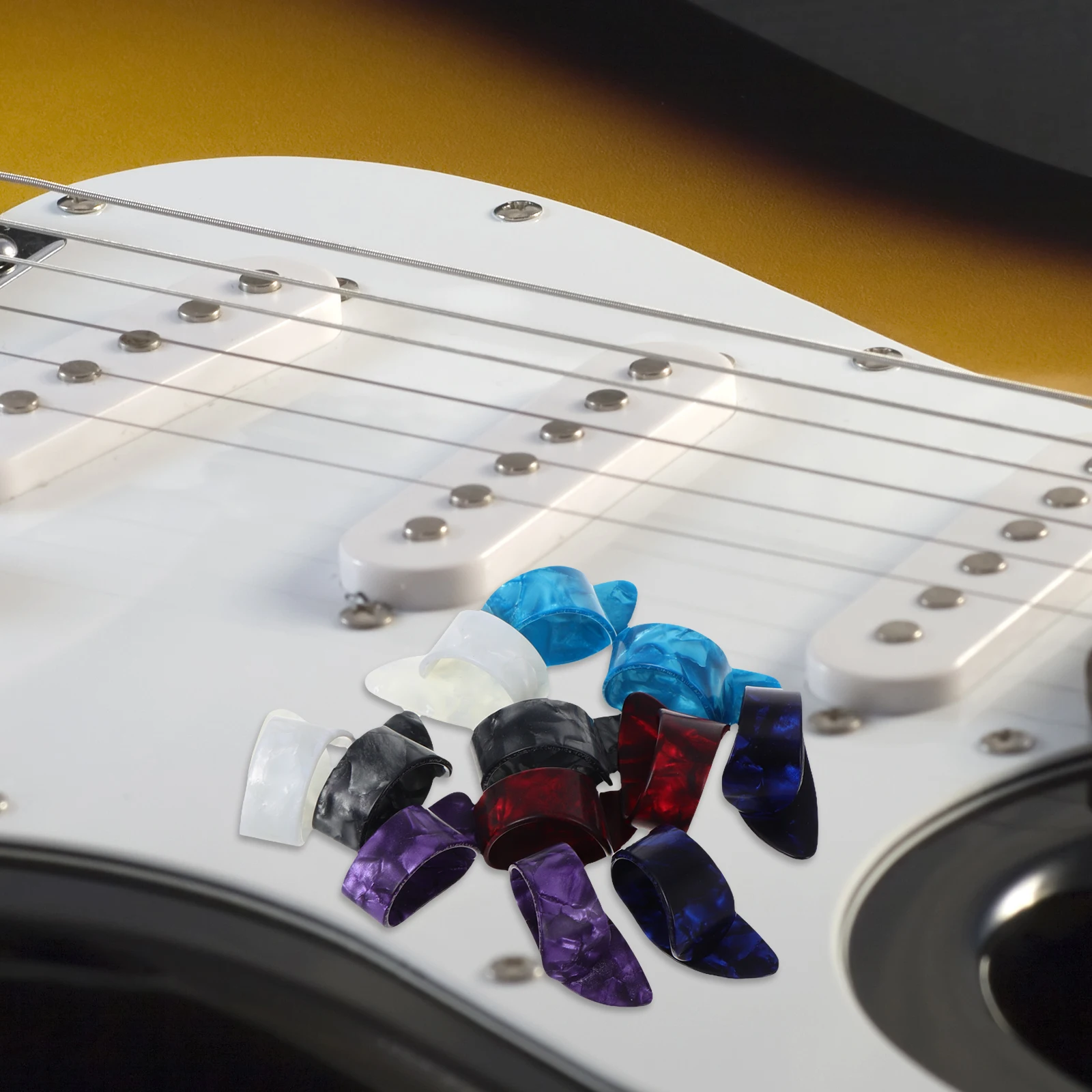 

12pcs Guitar Finger Picks Flat Thumb Picks Durable Comfortable Suitable For Acoustic Guitar Banjo Ukulele Harp Bass