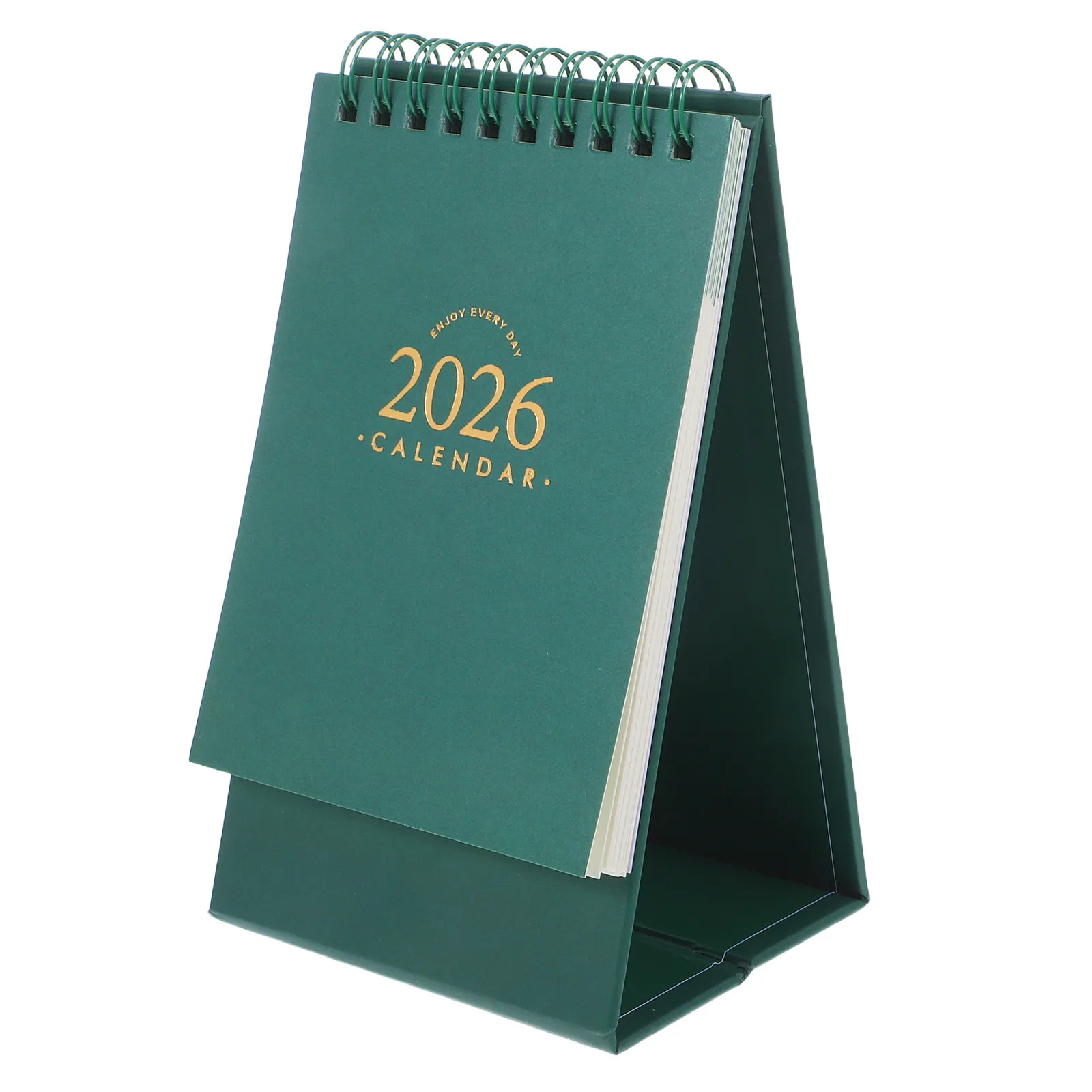 

2026 Small Desktop Calendar Minimalist Standing Flip Desk Calendar Ultra-Thin Compact Design Writable Back Daily Planner Office