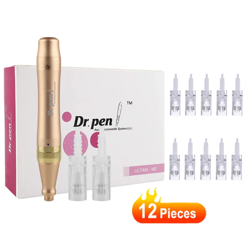 Professional Electric Dr Pen Ultima M5 Derma Pen With 12 pcs Needles Nanoneedle Tatoo Machine Mesotherapy Skincare Tool SPA Care