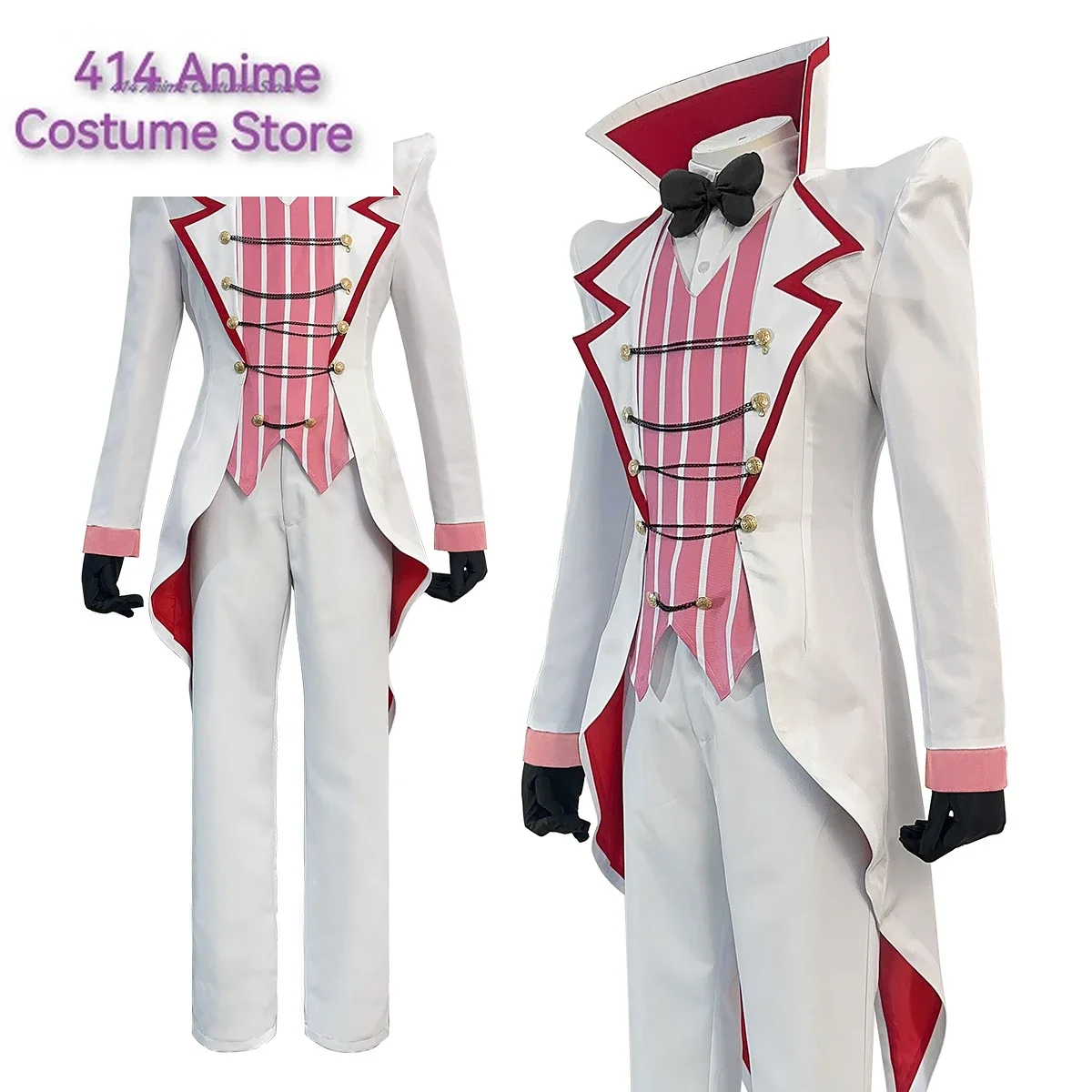 Haz Hotel Anime Lucifer Morningstar Cosplay Costume Wig Stand-up Collar Tailcoat Pants Vest Cos Convention Halloween Gift