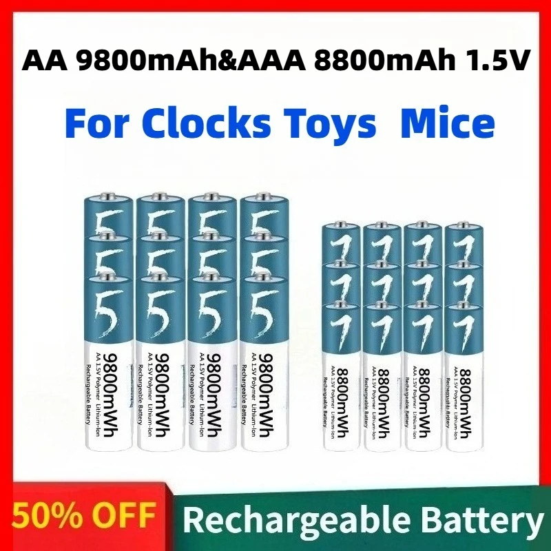 

High-quality AA 9800mAh AAA 8800mAh 1.5V Rechargeable Batteries Are Suitable for Clocks Toys and Mice Replaceable