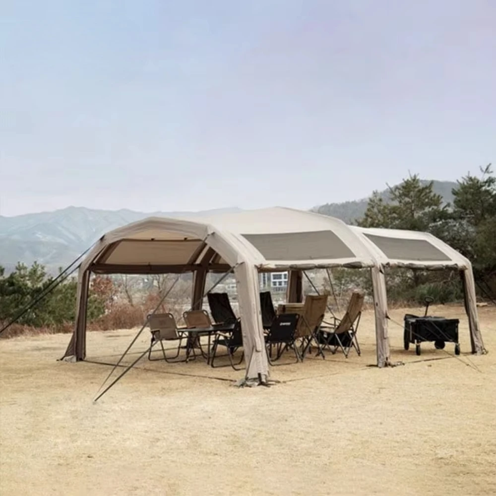 

Customizable Logo 22㎡ Expandable Inflatable Shelter Oxford Cloth PU5000 Waterproof Outdoor Family Camping Air Tent Portable