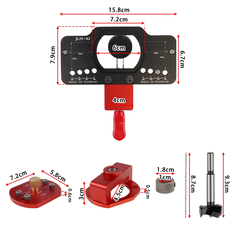 35mm Hinge Jig Woodworking Drilling Guide Locator Door Concealed Installation Household Hole Opener Tools Puncher Template