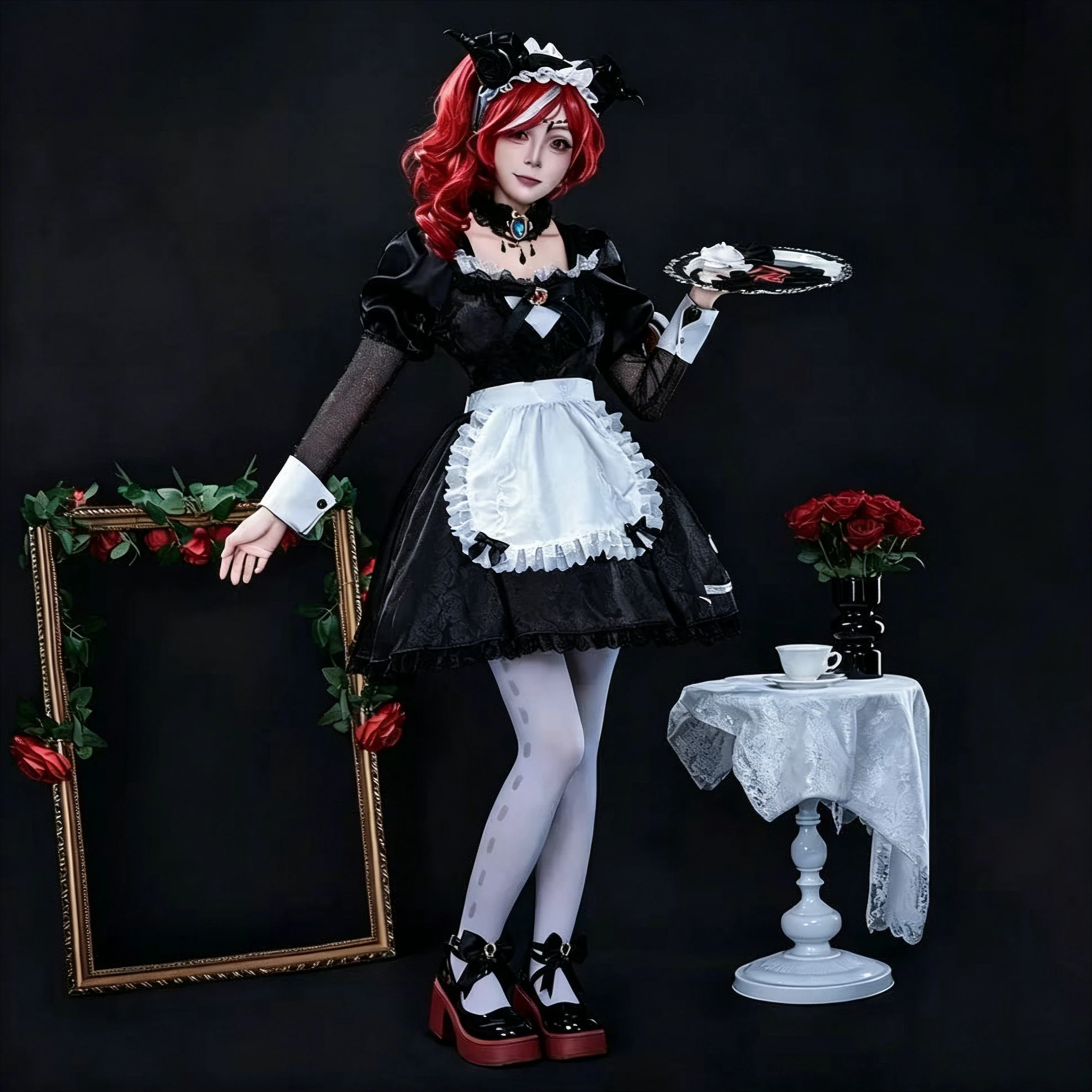 

Identity V Crimson Fiona Gilman Priestess Costume French Maid Lolita Dress Women's Dresses Anime Outfits じらいけい Suits 코스프레