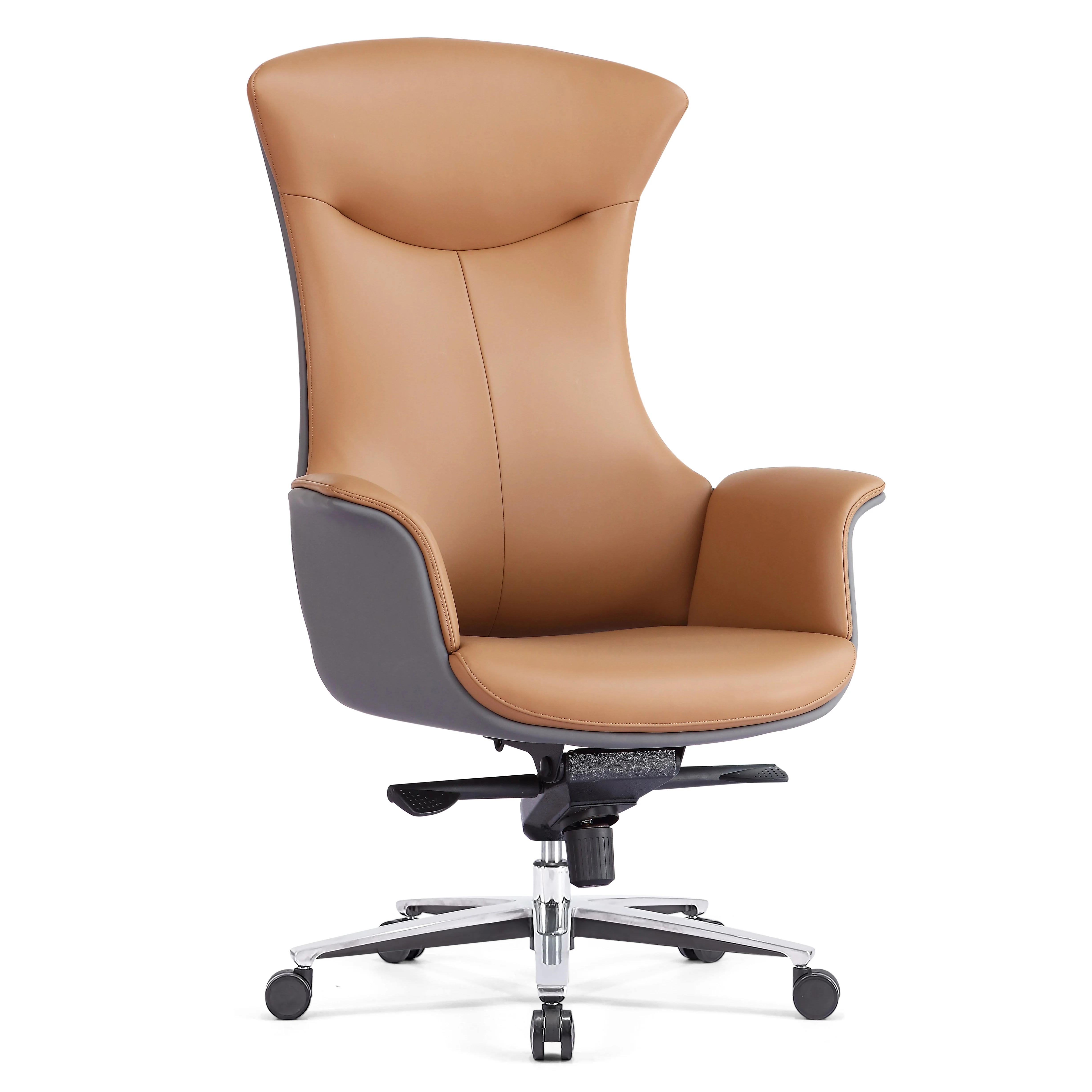 Custom Ergonomic Manual Adjustable Backrest Rotary PU Executive Office Chair Modern Swivel CEO Boss