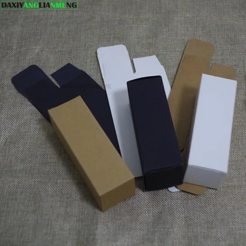 100pcs/lot 1.7 2.5 2.9 3.6cm White Black Kraft Paper Box DIY Lipstick Perfume Essential Oil Bottle Packaging Boxes fast shipping