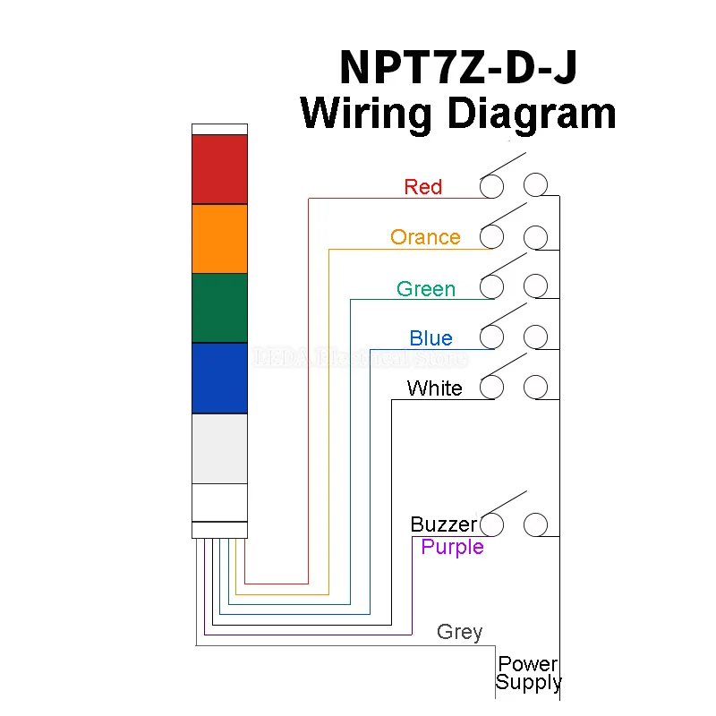 1Pcs NPT7Z-3D/1D/2D/5D Without Sound Multi-layer Combination Warning Light LED Waterproof Machine Tool Lamp 180 Degree Fold Base