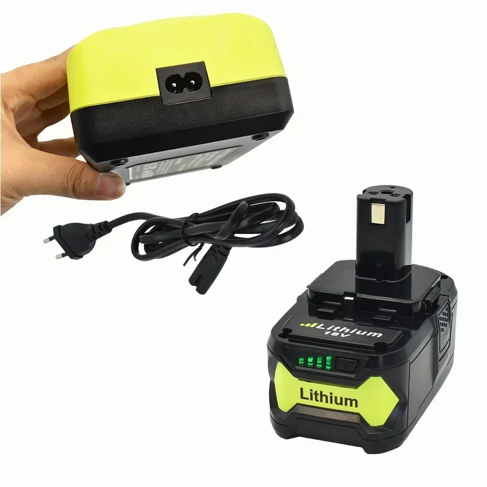 Alat daya nirkabel pengganti Ryobi ONE18V BPL1820 P108 P109 P106 RB18L50 RB18L40 baterai Lithium Ion 9800mah 18Vcharger