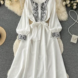 7 principais vendas saia linho bordada - №5