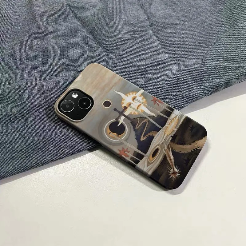 لوحة زيتية صفراء: حافظة هاتف The Path of The Sun لهاتف IPHONE 17 Air 16E 15 PROMAX 14 Plus 13 12 MINI 11 XR غطاء هاتف أكريليك #4