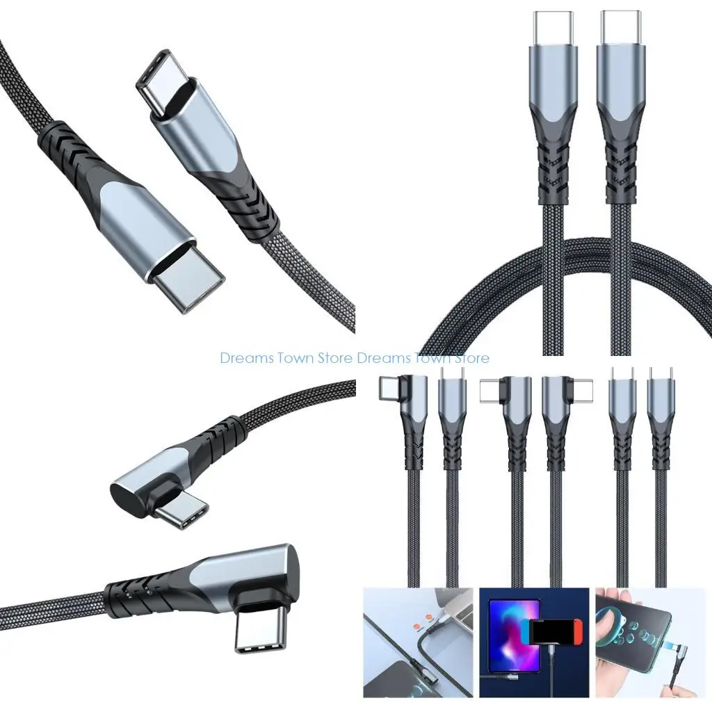 HX6A to USB C Angled Data Transfer Fast Charging Cable 100W for Phone