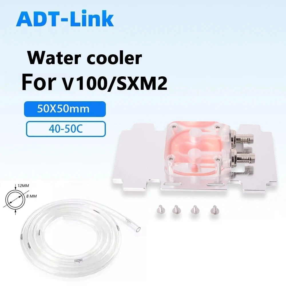 Enfriador de Agua para GPU Nvidia Tesla V100 SXM2, Bloque de Agua, Disipador de Calor, Radiador, Manguera de Cobre Rojo/PVC de 8 mm