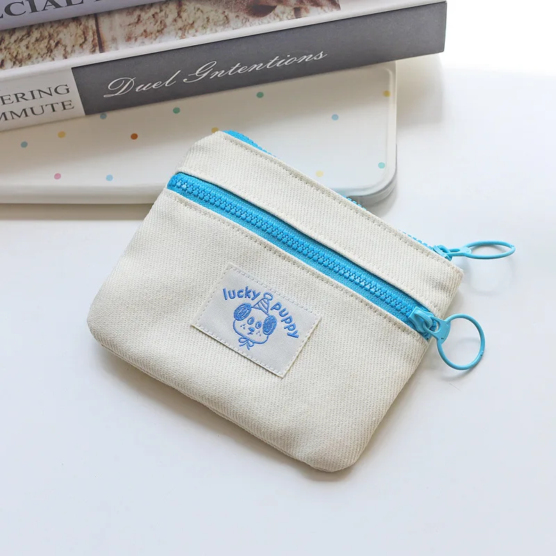 Double Layer Coin Purse Card Holder Earphone Key Lipsti Miscellaneous Items Bank Card Wallet Square ape Canvas Material