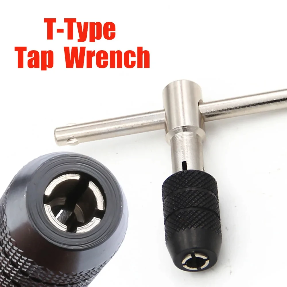 Adjustable T-type Ratchet Tap Wrench One-piece Easy T-Tap 3mm to 8mm Hand Tap Wrench Thread Tapping Tool Set M3 To M8