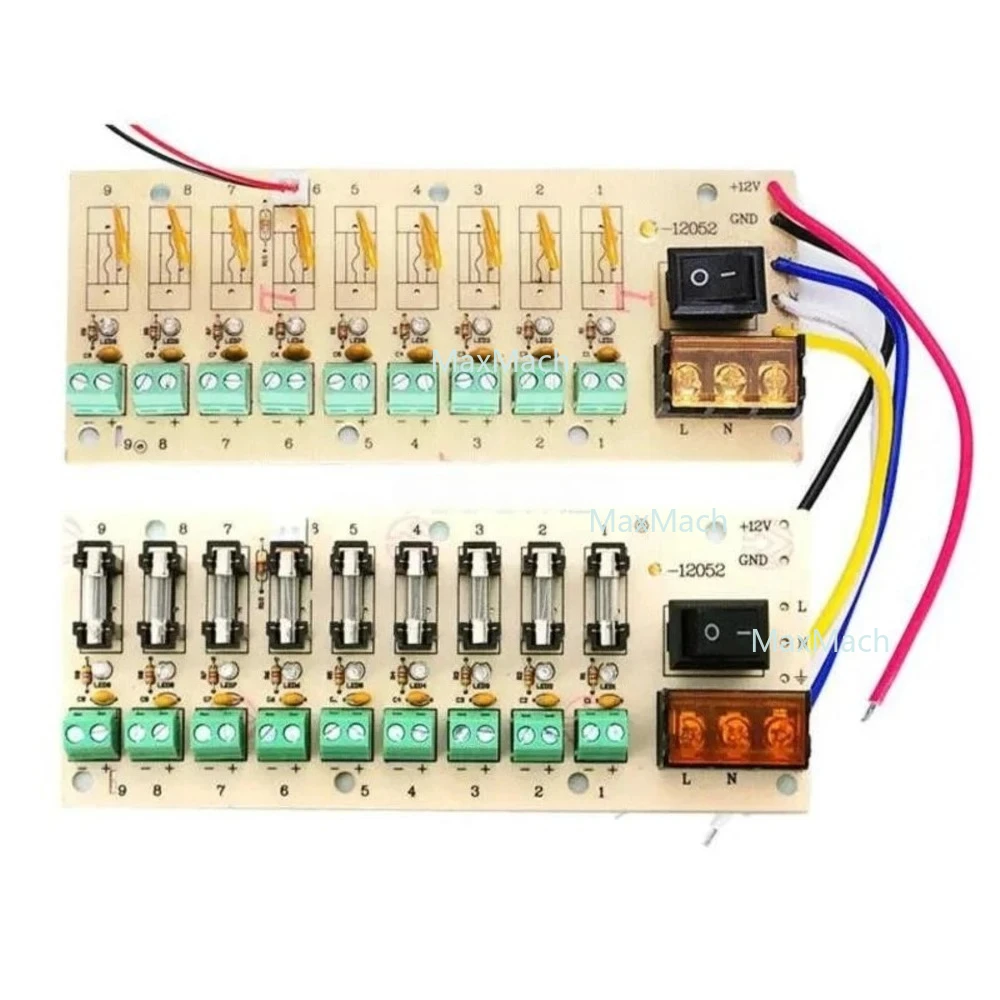 5V 12V 24V 2A DC Power Distribution 9/18/20 Channels PCB Board 1-5A Fuse Terminal Block for Power Supply CCTV LED Switch Wiring