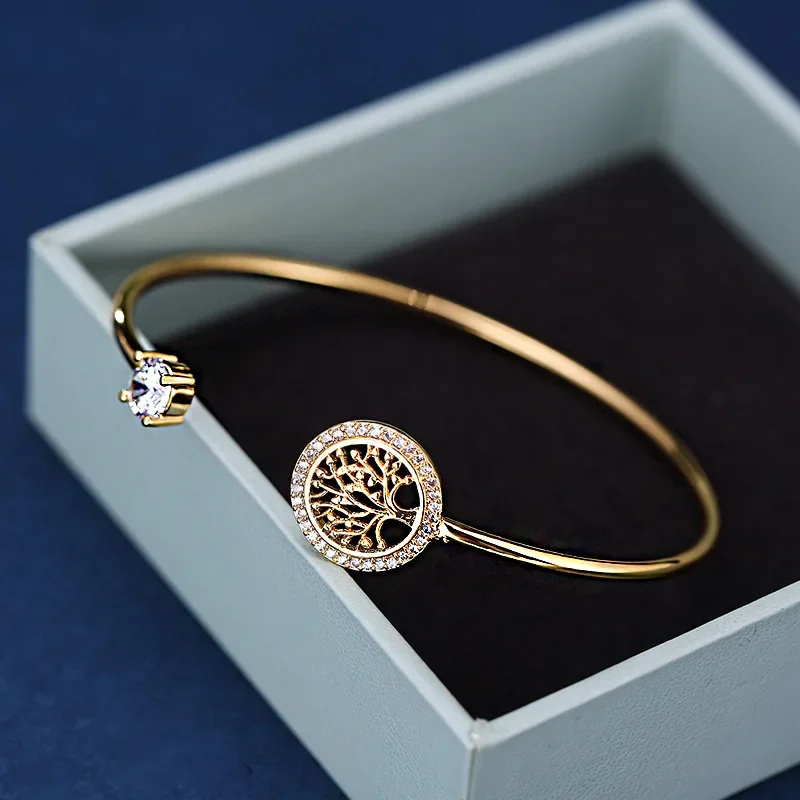 

Fashion New Brass Gold Plated Tree of Life Push Pull Bracelet Africa Middle East Wedding Imitation Gold Jewelry Gift