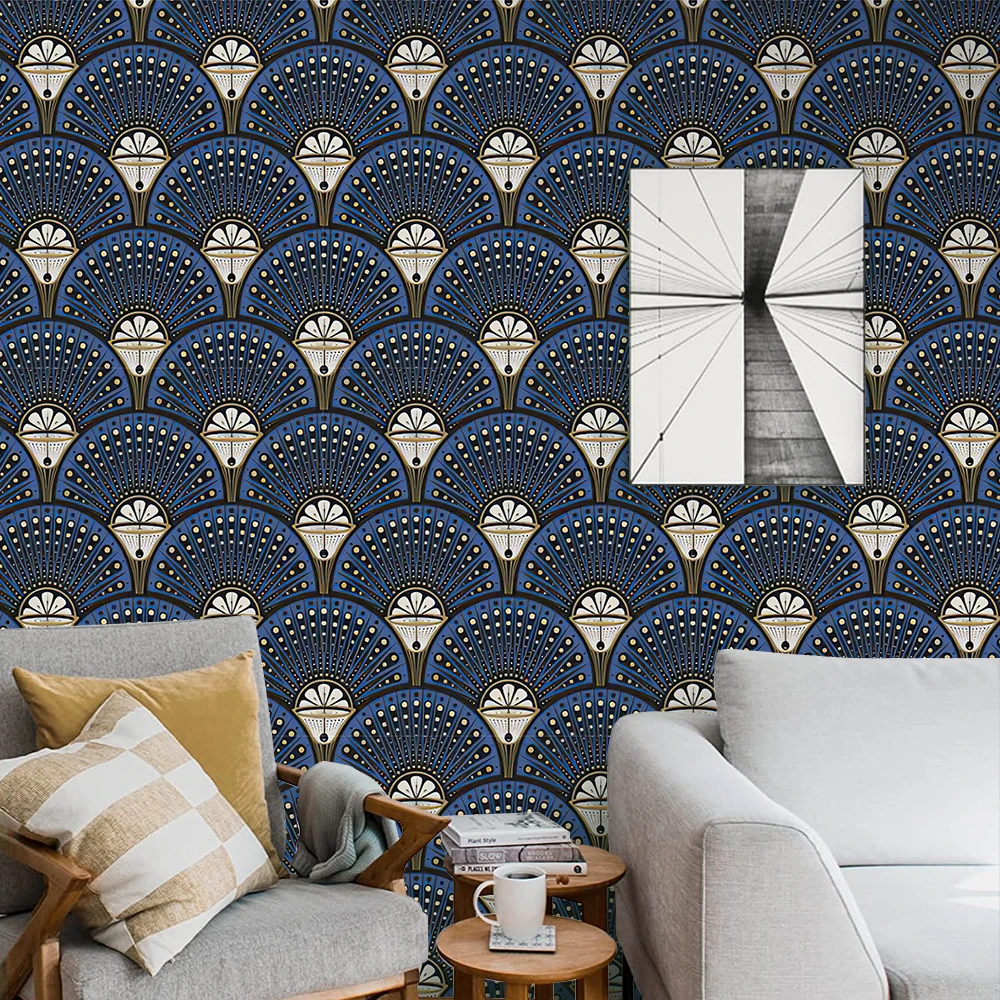 

Темно-синий узор DIY водонепроницаемые наклейки на стену гостиная спальня фон украшения обновленные обои