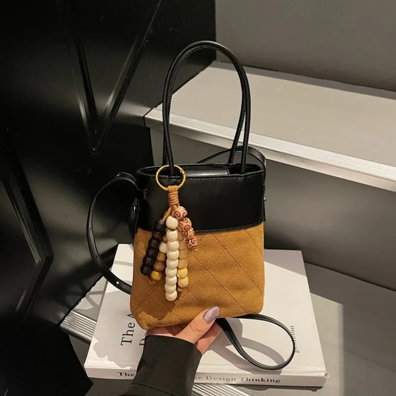 

Chic And Unique Leather Crossbody Bag Vintage Inspired Solid Color Can Be Used As A Fashionable Diaper Bag