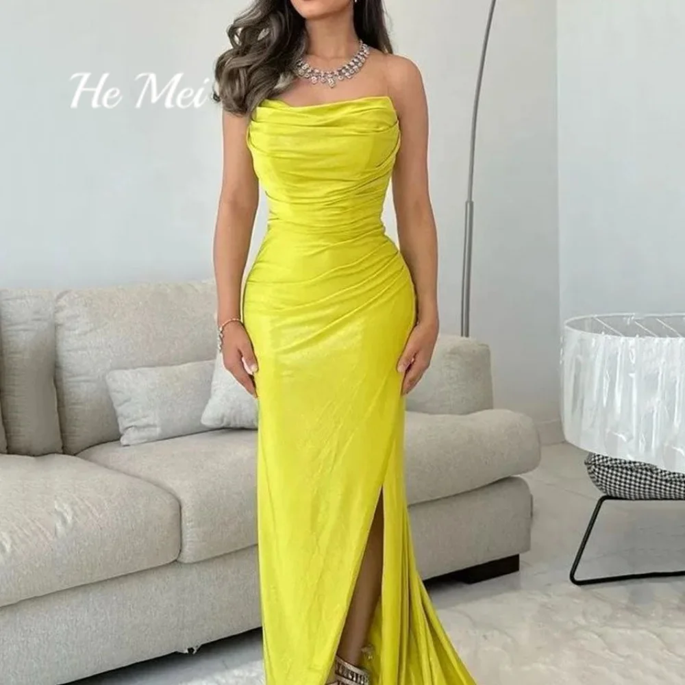 Simple Prom Dress For Women Sexy Strapless Formal Evening Gowns Mermaid Sleeveless Floor Length Party Dresses فساتين السهرة