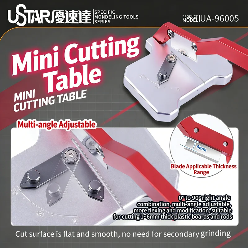 U-STAR UA-96005 Mini Model Cutting Table, Multi-Angle Adjustable Cutter for Plastic Sheet & Rod, Hobby Model Building Tool
