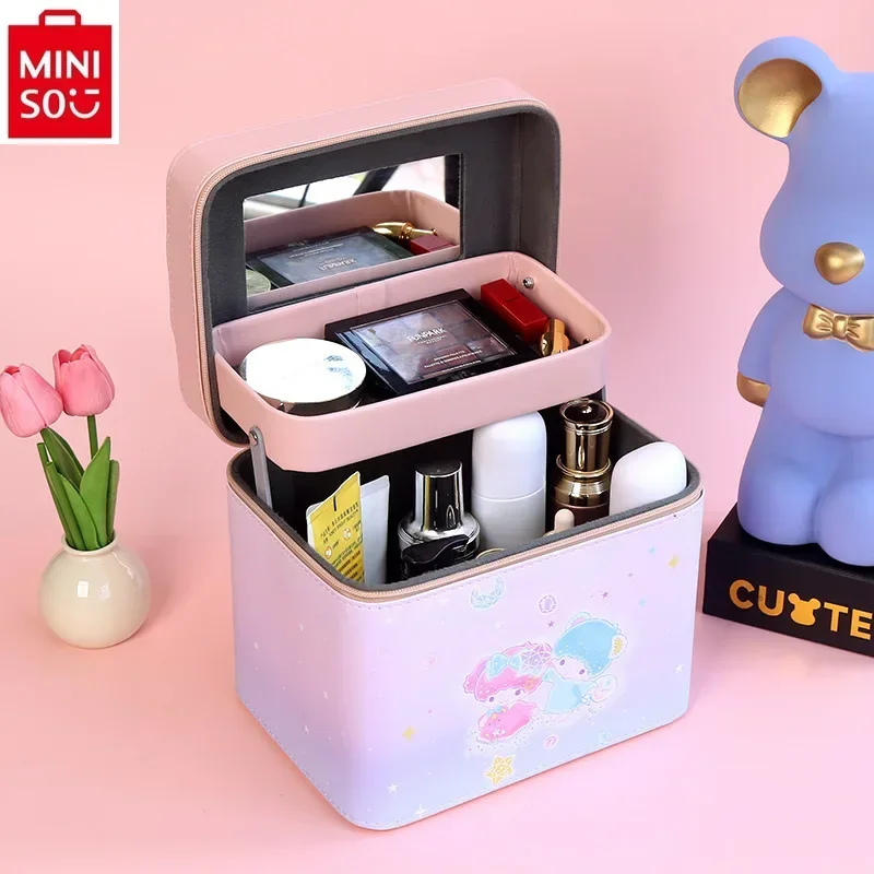 MINISO 2024 Fashion Multifunctional Makeup Box Women's Cartoon Yuguigou Anime Large Capacity Portable Handheld Storage Bag