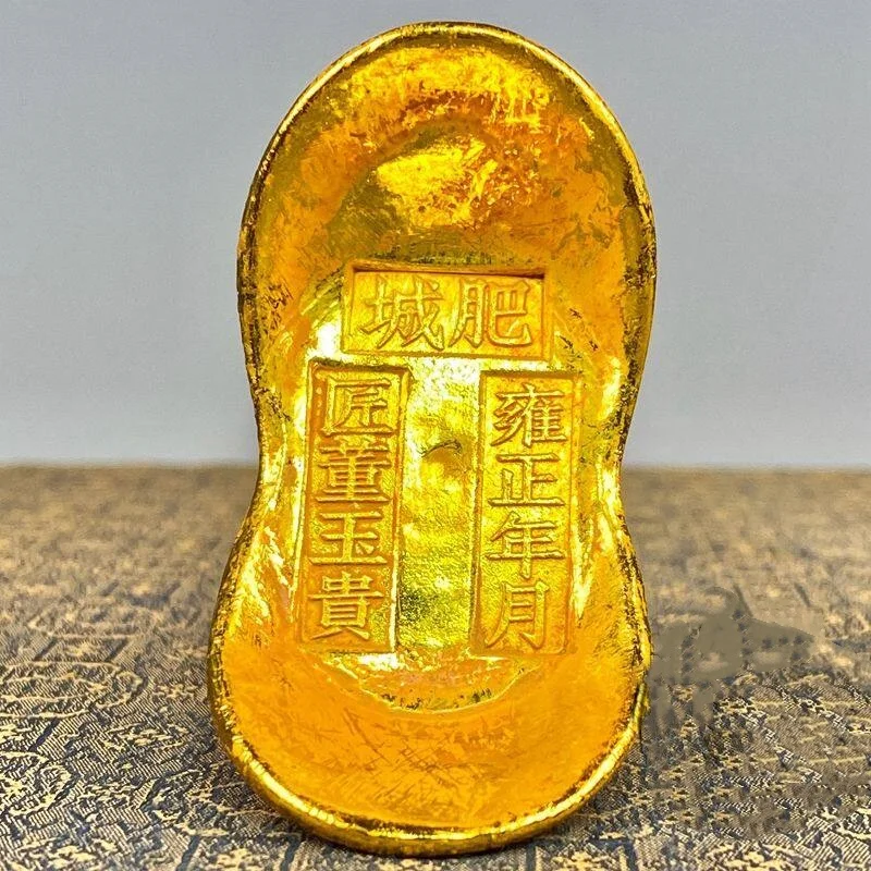 

Traditional Chinese Antique Qing Yongzheng Gold Ingots Solid Gold Nuggets Folk Art Collection Crafts