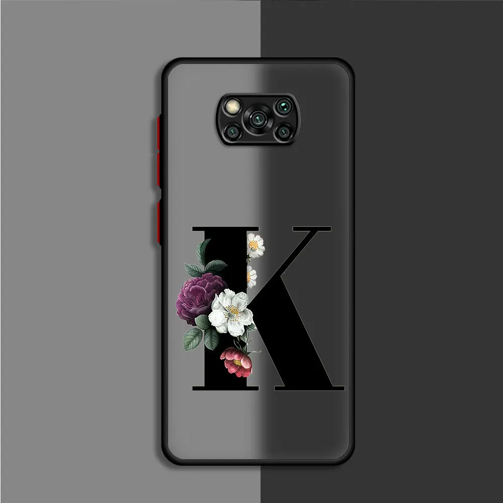 جراب هاتف بحروف مخصصة ، غطاء ممتص للصدمات ، شاومي بوكو X3 NFC X3 X4 X5 Pro F3 C50 C51 C40 M5 M5s X4 GT