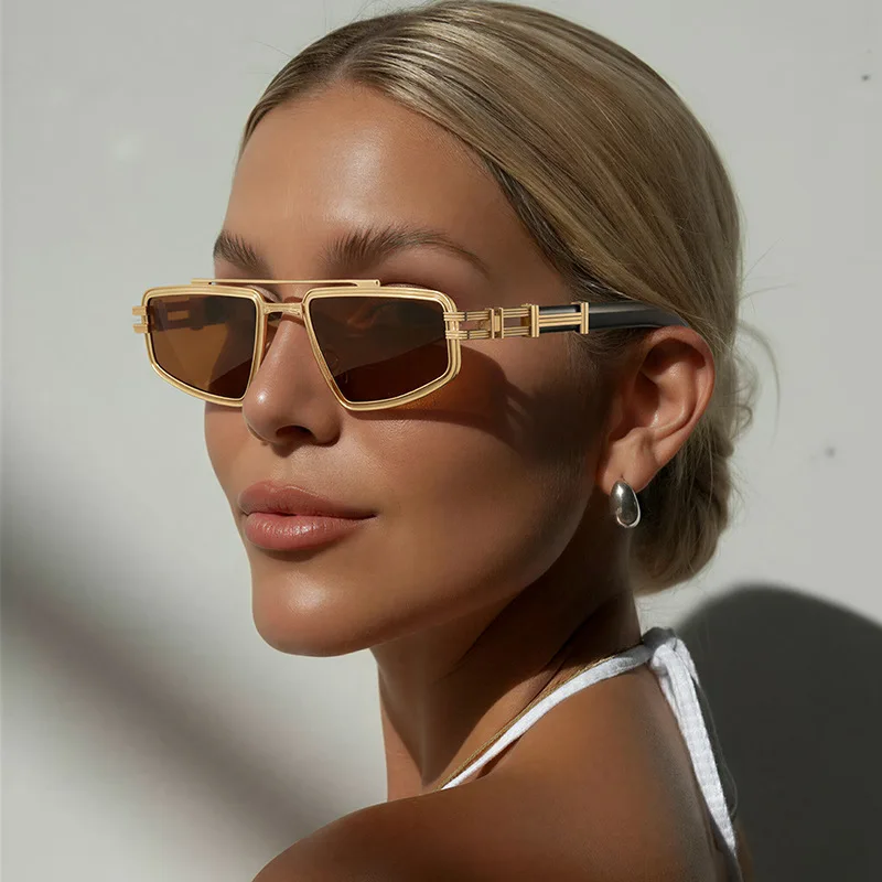 Double Bridge Metal Aviator Sunglasses Unisex Fashion Classic Retro Pilot Style Sun Glasses with UV400 Protection