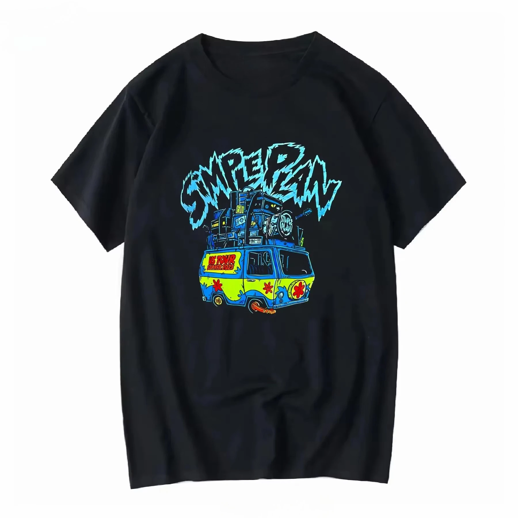 Simple plan us tour summer 2026 Black Cotton All Size T Shirt vintage  graphic Comfortable Breathable Stretched