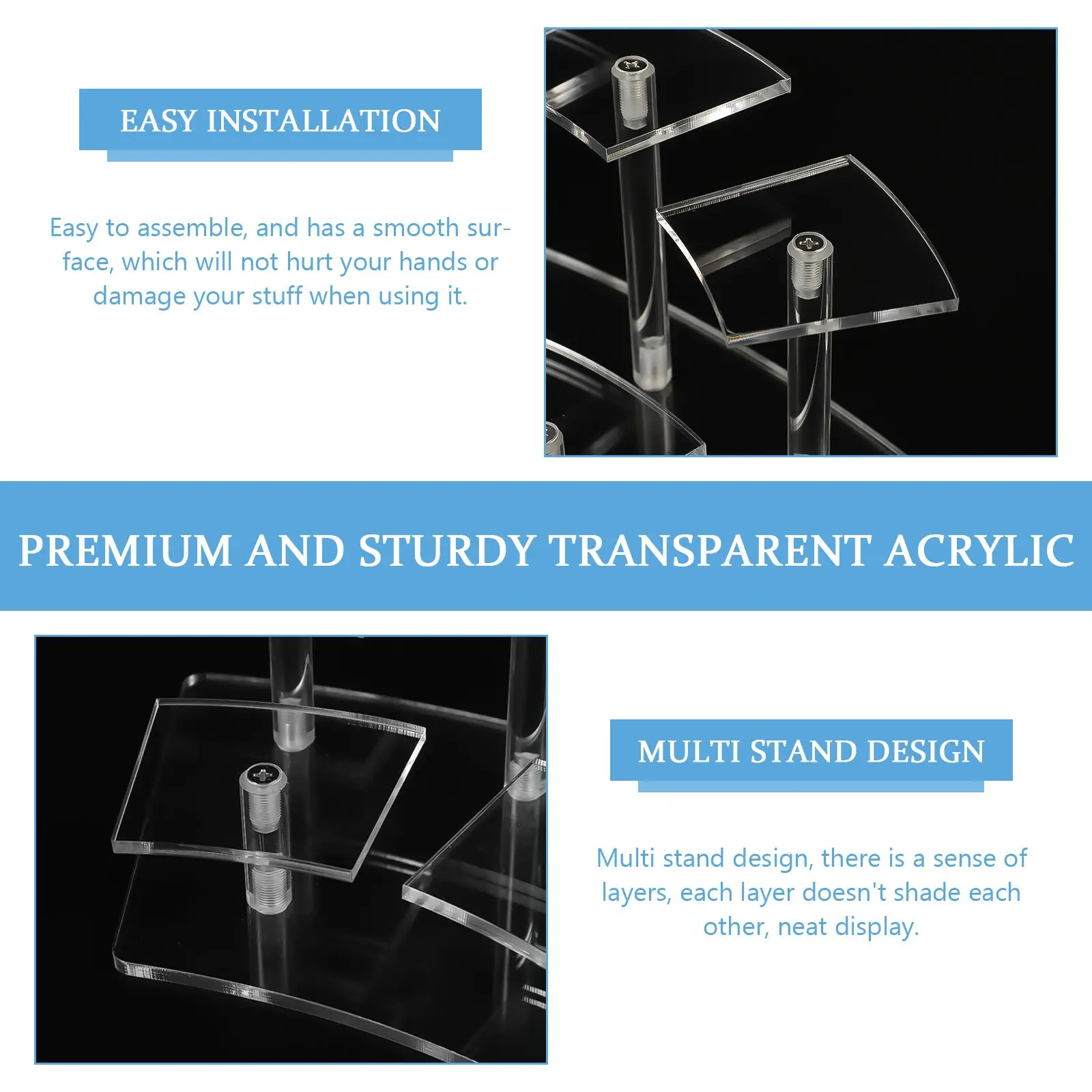 Acryl Lagerung Display Stand Multi-schicht Rack Figur Regal Ornament Halter Steht Leiter Klar Schmuck Rack Armband Display