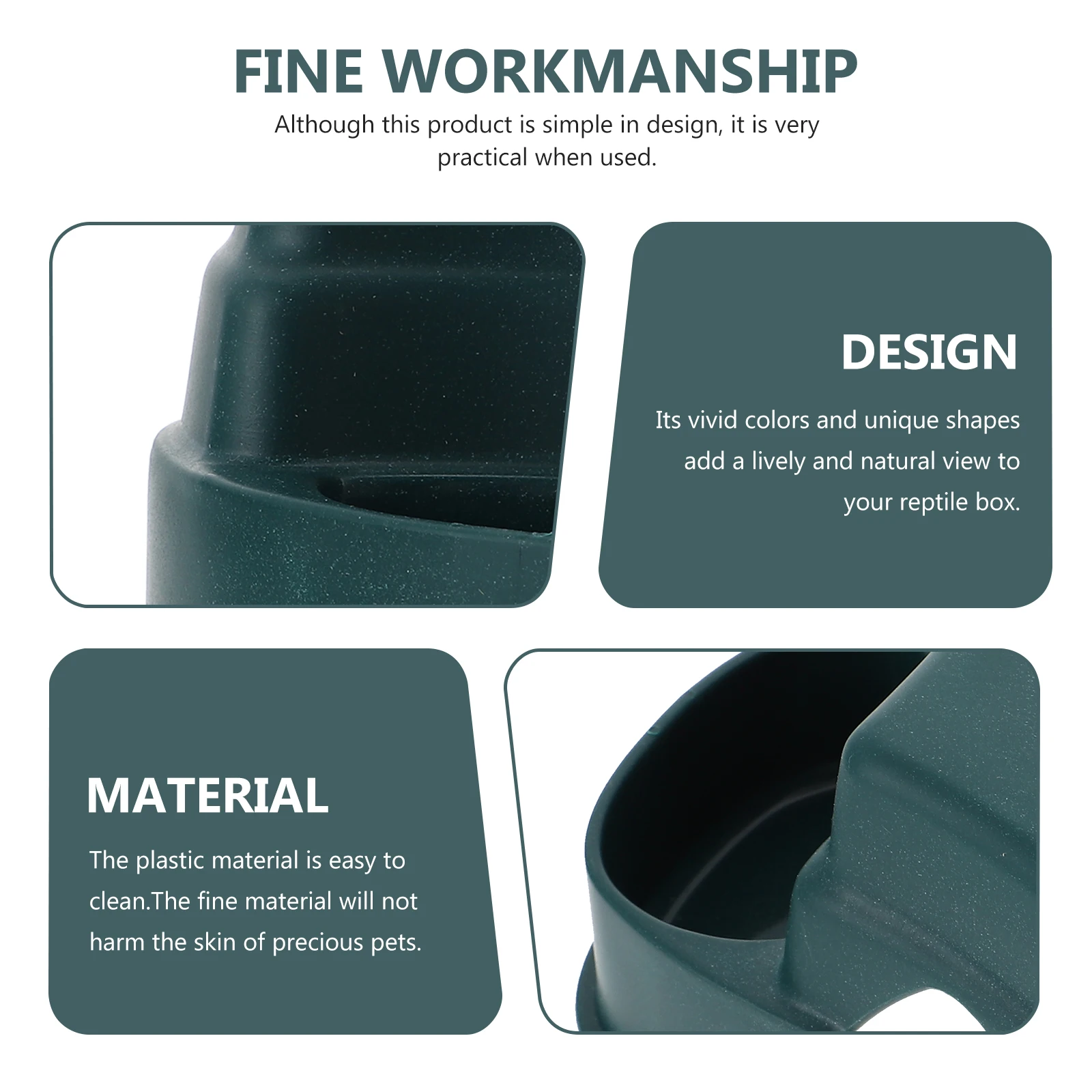 2 قطعة صندوق الزواحف الكهف متعدد الوظائف الزينة البلاستيك إخفاء المأوى ل السلحفاة الأفعى ليوبارد أبو بريص المغذية ممارسة مخبأ