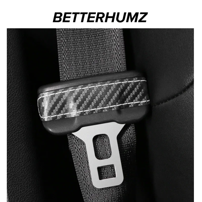 Betterhumz For Ford Mustang 2015-2023 Seat Safety Belt Buckle Trim Strips Made of Alcantara Stickers Car Decoration Accessories