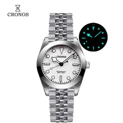 Cronos BB39 Mechanical Men‘s Watches 39mm Automatic PT5000 SW200 Snow Hands Sapphire Glass Bushed Bracelet 20ATM L6026M