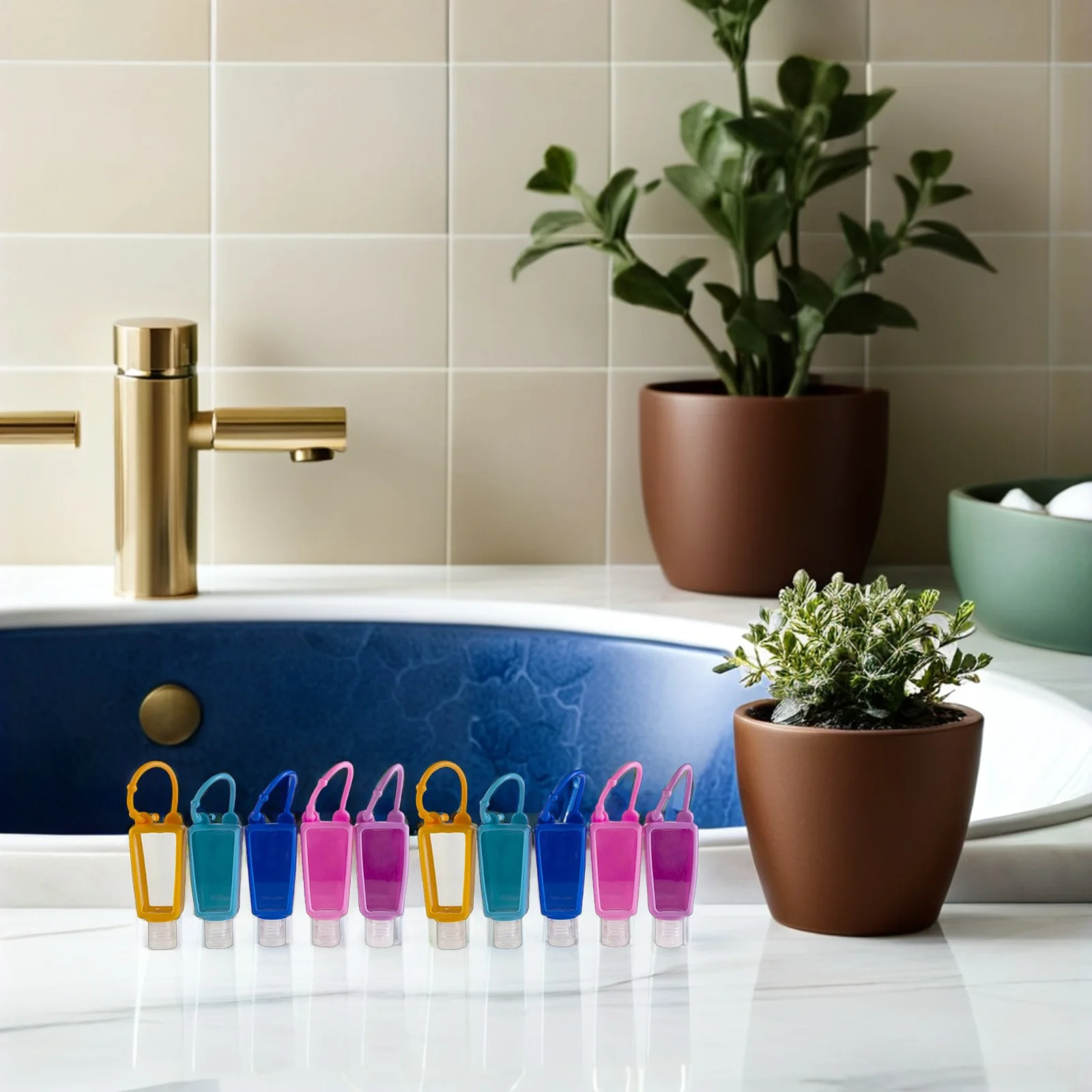 

10 Sets 30ml Hand Bottles Silicone Travel Containers Portable Empty Lotion Bottles Plastic Hand Lotion Bottle Cream