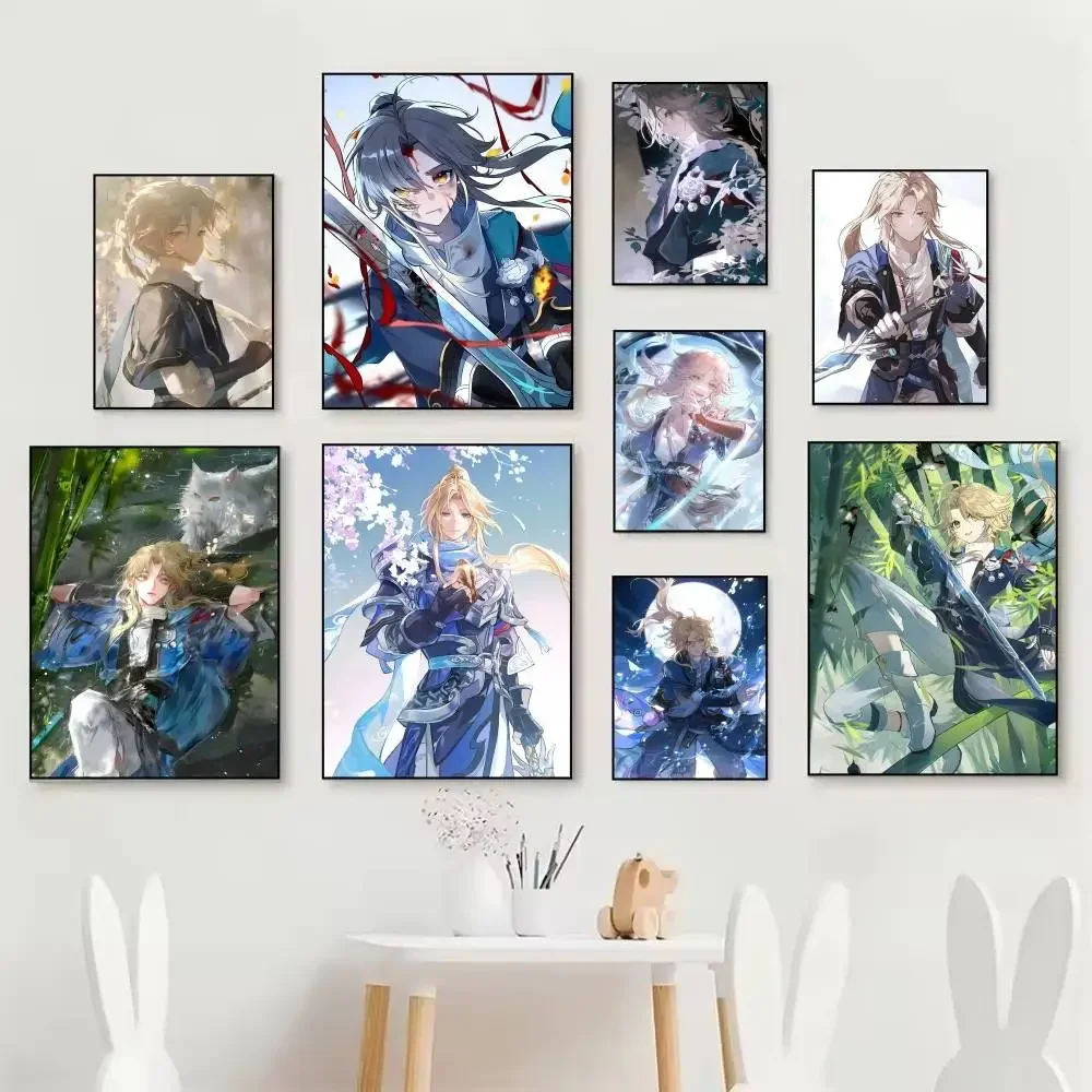 Game Honkai Star Rail Anime Cool Boy Yanqing Posters  Waterproof Ideal For Living Room Bedroom Bar Decoration