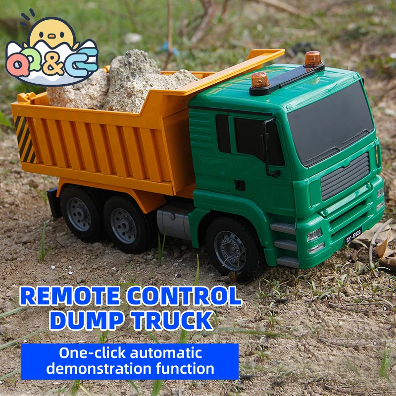 

Двойной электронный радиоуправляемый автомобиль с дистанционным управлением, большой размер, инженерный автомобиль, радиоуправляемый самосвал, беспроводная модель, детский рождественский подарок